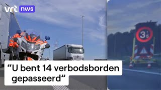 Vrachtwagens blijven weekendverbod op viaduct van Vilvoorde overtreden [upl. by Aerdno]