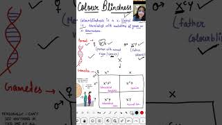 Colour blindness  X linked disorder  genetics biology shorts ytshort viral [upl. by Cram]