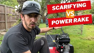 DIY Dethatching Your Lawn  Scarifier VS Power Rake  Cobra S40C Scarifier [upl. by Dlorrej]