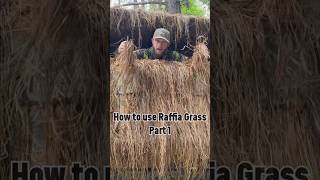 How to brush your boat blind with raffia grass Pt 1 duckhunting duckblind camouflage waterfowl [upl. by Narruc39]