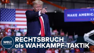 US WAHL 2020 Wahlkampfaufrtitt  Trump provoziert Bruch der CoronaMaßnahmen [upl. by Donielle]