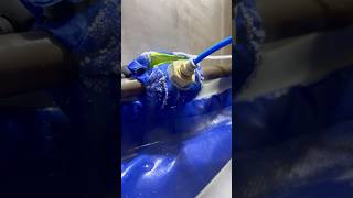 Freezing copper pipe to replace leaking valve asmr howto diy foryou subscribe shorts tools [upl. by Roxie]