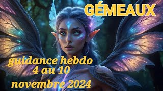 GÉMEAUX ♊️ DU 4 AU 10 NOVEMBRE 2024 🧚‍♀️ un soutien apporte des nouvelles positives 🙏🏼 [upl. by Enirhtak14]