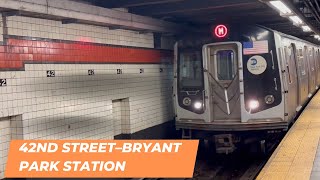 B D F amp M Trains  42nd Street–Bryant Park Station [upl. by Ennaihs]