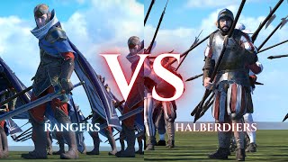 WARHAMMER III Total War  Rangers VS Halberdiers [upl. by Tletski]