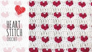 Tutorial Heart Stitch Crochet Valentines Day [upl. by Latreese]