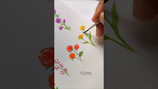 Easy watercolor flower drawing tutorial artshorts artshortvideo watercolorpainting arttutorial [upl. by Torrence605]