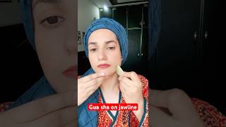 How to use guasha on jawline👩🏻‍🦰 ytviral viralvideos guashafacial skincare beauty [upl. by Ailati]