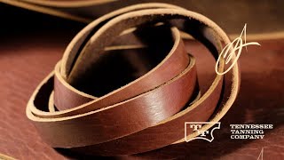 Rawlings Tennessee Tanning Co  Brown Latigo Steer 1012oz oz CUSTOM STRAP LENGTHS [upl. by Nita337]