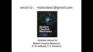 Solution manual Modern Classical Mechanics by T M Helliwell V V Sahakian [upl. by Cinderella357]