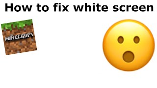 How to fix minecraft WHITE SCREEN [upl. by Wynnie]