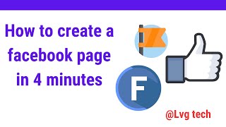 How to Create a Facebook Page in 4 minutes [upl. by Nylecaj]