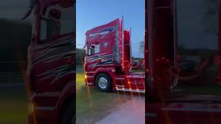 Marty Mone Leaving Balmoral Show 2024  Scania R580 Sidepipes [upl. by Nosyaj]