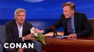 Harrison Ford Spills quotStar Warsquot Spoilers For 1000  CONAN on TBS [upl. by Leilani222]