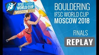 IFSC Climbing World Cup Moscow 2018  Bouldering  Finals  MenWomen [upl. by Jonie561]