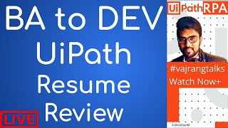 UiPath UiPath Developer Resume Review  Business Analyst [upl. by Ahseinad]