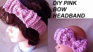 CROCHET PATTERN  PINK HEADBAND WITH BOW Beginner level [upl. by Danella]