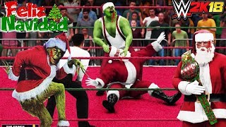 The Grinch VS Santa Claus  WWE Navidad Champ 2018 [upl. by Mandie]