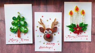 DIY Paper Quilled Christmas Tags  Christmas Gift Cards [upl. by Nilek]