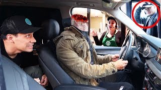 HEADLESS MAN DRIVE THRU PRANK INSANE [upl. by Enreval]