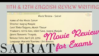 Sairat Movie Review for Exams  11th amp 12th English  How to Write Movie Review on Marathi Movie [upl. by Vincentia]