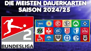 2 Bundesliga 2425 Wer hat die meisten Stadion Dauerkarten [upl. by Ule]