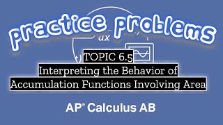 AP Calculus AB TOPIC 65 Interpreting the Behavior of Accumulation Functions Involving Area [upl. by Ching]