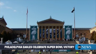 Philadelphia Eagles Super Bowl Parade 2018 MVP Nick Foles team celebrate championship  ABC News [upl. by Elehcar]