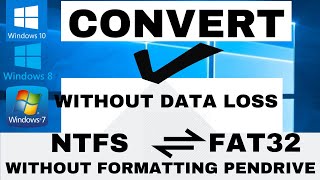 Convert NTFS to FAT32 without data loss  without formatting  LotusGeek [upl. by Nored503]