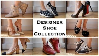 Designer Shoe Collection Chanel Dior Valentino LouboutinChloe LV  TheMoments [upl. by Ttesil]