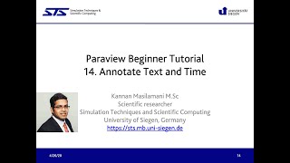 Paraview Beginner Tutorial 14 Annotate Text and Time [upl. by Orual]