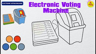 How To Draw EVM  Electronic Voting Machine [upl. by Sida427]