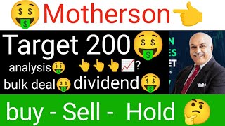 Motherson stock latest update today Motherson share Target 200 📈💰 Motherson analysis dividend🤑 [upl. by Ogren]