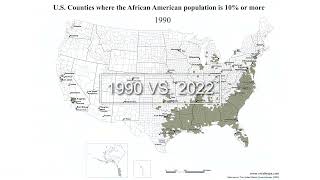 Three Decades of Change African American Population Above 10 in US Counties 19902022 [upl. by Elleinad]