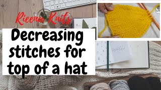 How to decrease stitches  Completing top of Hat [upl. by Hartill]