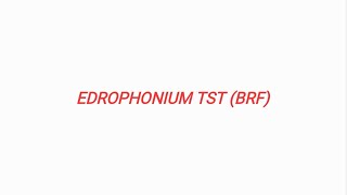 EDROPHONIUM TST BRF [upl. by Brigit]