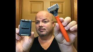 Head Shave wHarrys Razor amp RazoRock [upl. by Sikes]