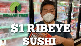 1 Ribeye Steak Sushi Rolls  Dollar Tree Bought Products [upl. by Terence244]