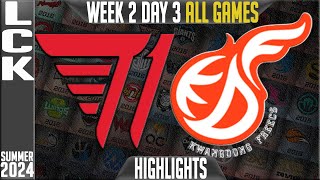 T1 vs KDF Highlights ALL GAMES  LCK Summer 2024 W2D3  T1 vs Kwangdon Freecs Week 2 Day 3 [upl. by Iht]