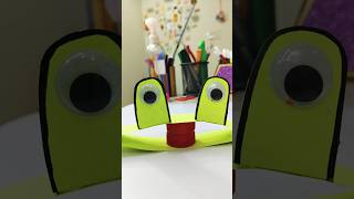 cute frog 🐸 using paper sheet and bottle capkids activity craft video amazingcraft diy shorts [upl. by Martelli]