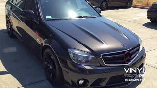 Avery SW900 Gloss Black Metallic Full Wrap  Mercedes CClass [upl. by Enilrek890]