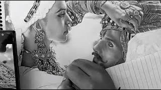 Padmavati Sketch  Time Lapse   Deepika Padukone  Shahid Kapoor  Ranveer Singh  Padmaavat [upl. by Chu447]