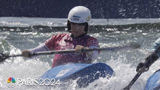 Evy Leibfarths storied Olympics ends in kayak cross quarterfinal  Paris Olympics  NBC Sports [upl. by Alesig739]