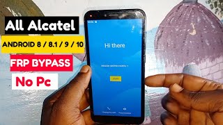 All Alcatel frp bypass 2023  Android 81910  Alcatel 5033D5024D Google Account Remove  No Pc [upl. by Ocirderf916]