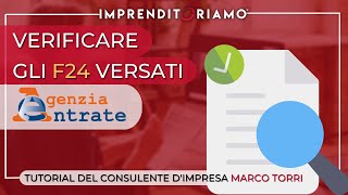 Verificare gli F24 versati  Servizio dellAgenzia delle Entrate [upl. by Nirek]