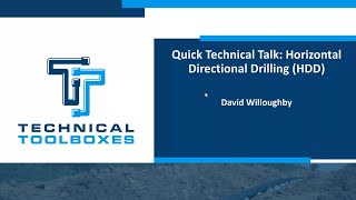 Introduction to Horizontal Directional Drilling with David Willoughby and Technical Toolboxes [upl. by Orsa]