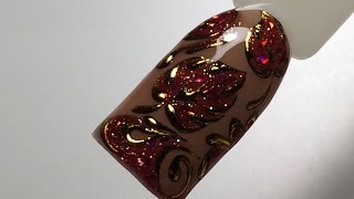 Осеньзима 20162017  Осенний дизайн ногтей гельлаком Совместно с NailArt Alevtinochka [upl. by Bushey711]