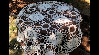 VERY EASY AMAZING Crochet Table Cloth Motif [upl. by Starla919]