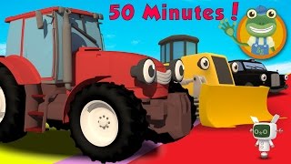 Trevor The Tractor and MORE Trucks for Toddlers  Geckos Garage [upl. by Janela109]