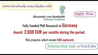 Study in Germany  500 Humboldt Research Fellowships  Scholarship Network [upl. by Gabie873]